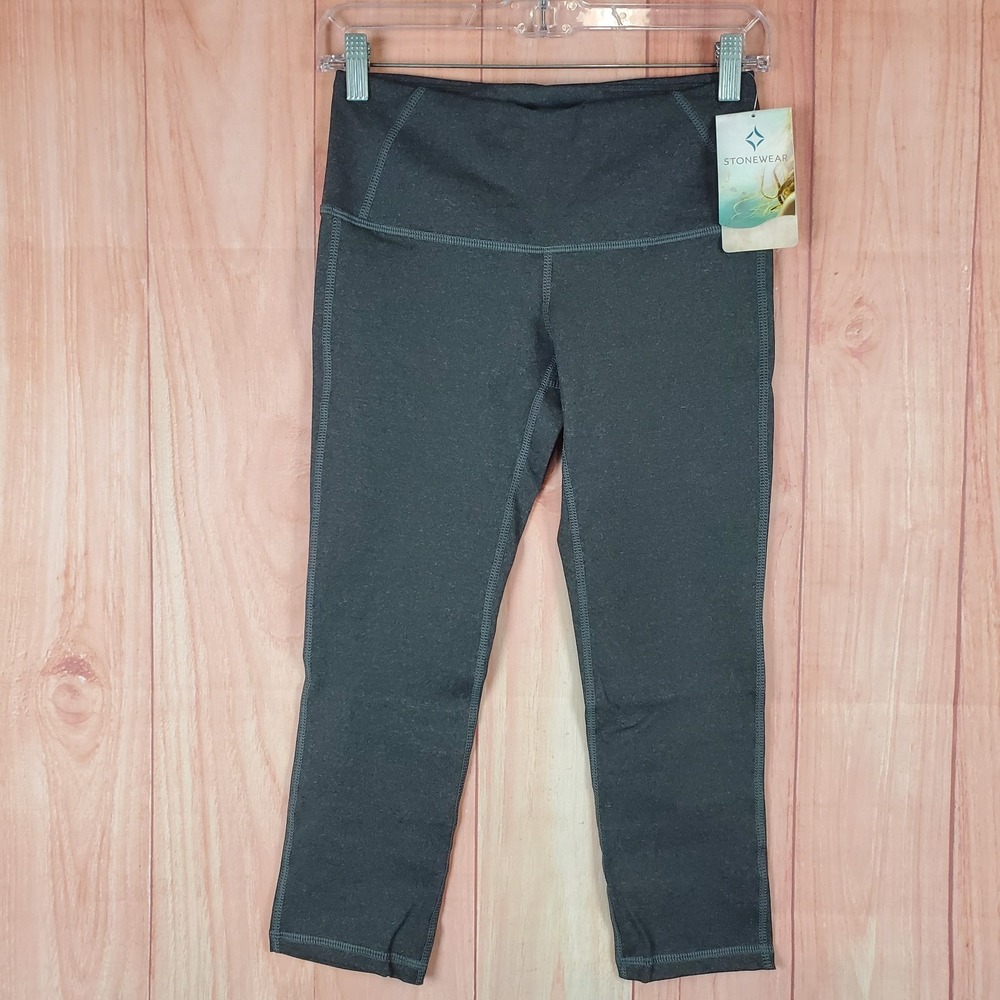 Stonewear Designs Liberty Tight Capri Womens XS Heather Gray Stretch Leggings